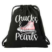 Chucks And Pearls Gift Kamala Harris New Vice President Drawstring Bag