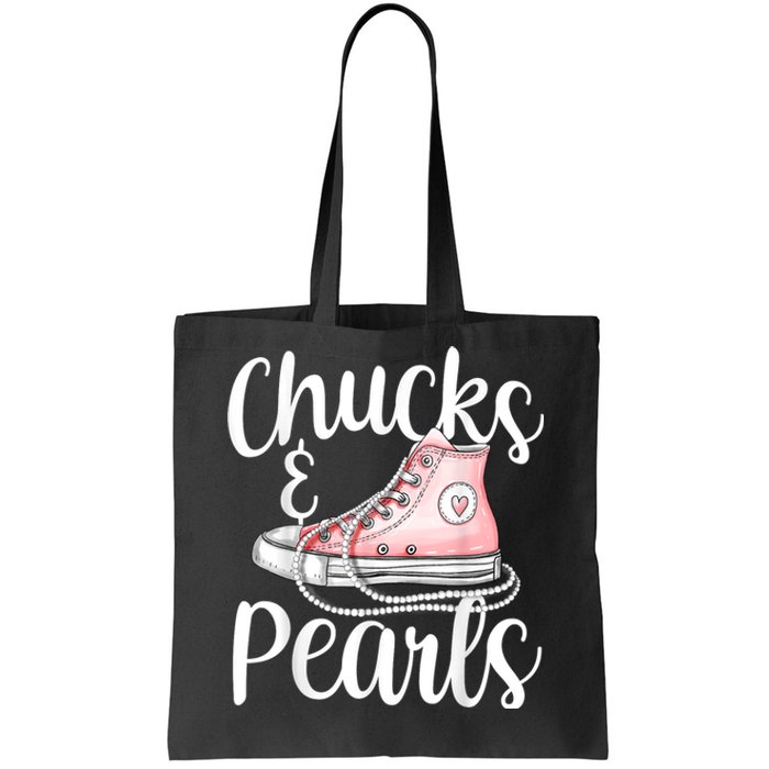 Chucks And Pearls Gift Kamala Harris New Vice President Tote Bag