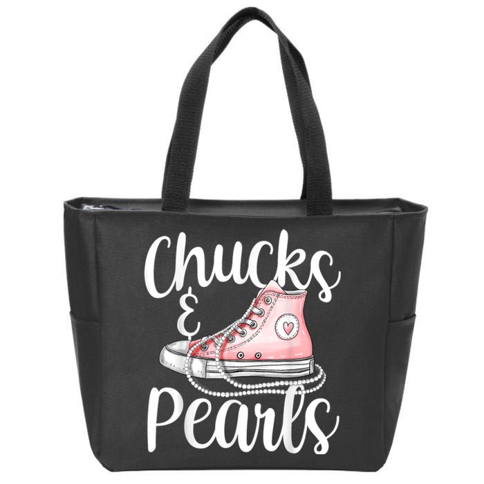 Chucks And Pearls Gift Kamala Harris New Vice President Zip Tote Bag