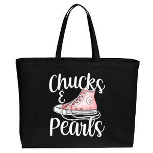 Chucks And Pearls Gift Kamala Harris New Vice President Cotton Canvas Jumbo Tote