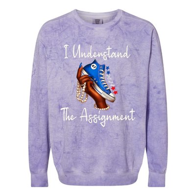 Chucks And Pearls Election 2024 I Understand The Assignment Colorblast Crewneck Sweatshirt