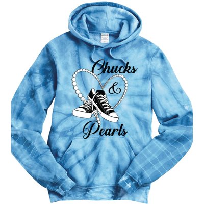 Chucks And Pearls 2024 Im With Her Kamala 2024 Tie Dye Hoodie