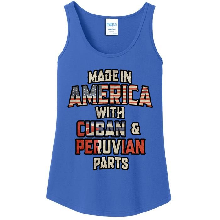 Cuban And Peruvian Made In America Mix Dna Heritage Vintage Ladies Essential Tank