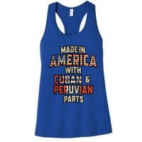 Cuban And Peruvian Made In America Mix Dna Heritage Vintage Women's Racerback Tank