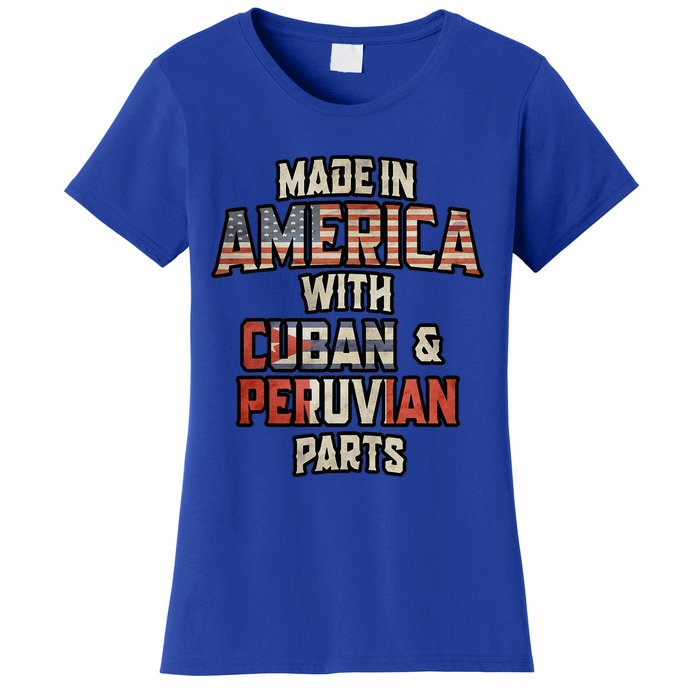 Cuban And Peruvian Made In America Mix Dna Heritage Vintage Women's T-Shirt