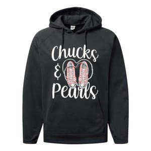 Chucks And Pearls Gift Kamala Harris New Vice President Performance Fleece Hoodie