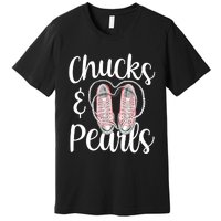 Chucks And Pearls Gift Kamala Harris New Vice President Premium T-Shirt