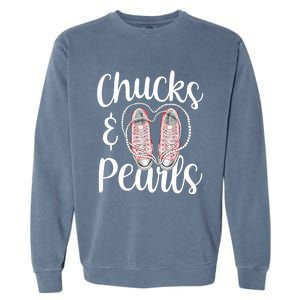 Chucks And Pearls Gift Kamala Harris New Vice President Garment-Dyed Sweatshirt