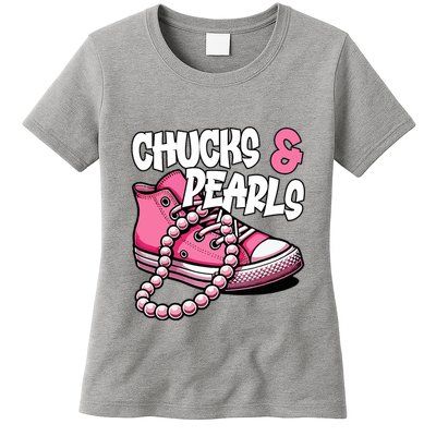 Chucks And Pearls 2024 Cool Gifts Womens T-Shirt