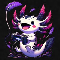 Cute Axolotl Playing Console Video Games Axolotl Gaming Ladies PosiCharge Tri-Blend Wicking Tank