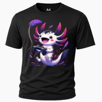 Cute Axolotl Playing Console Video Games Axolotl Gaming Performance Shirt