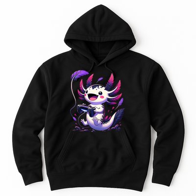 Cute Axolotl Playing Console Video Games Axolotl Gaming Hoodie