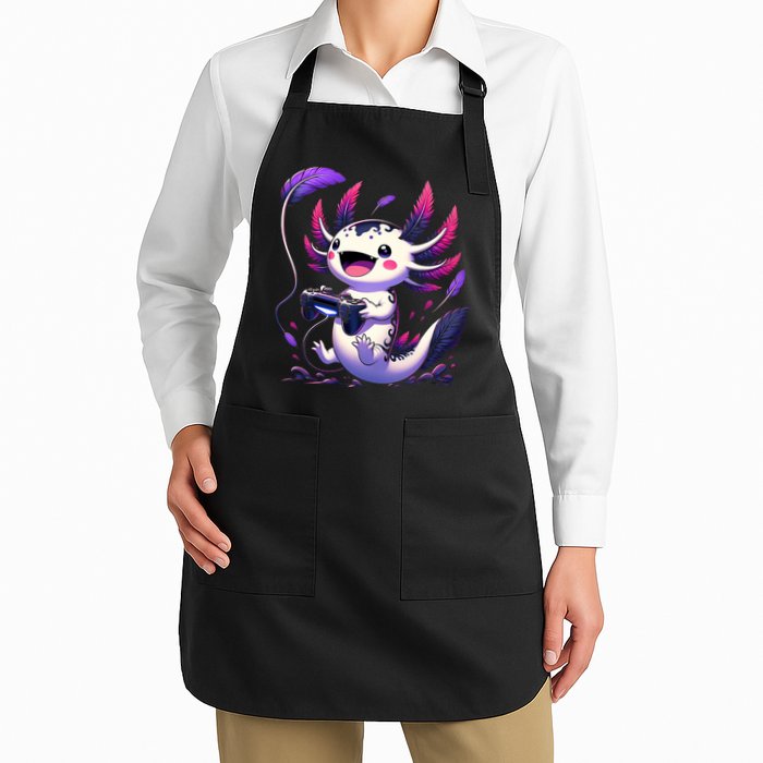 Cute Axolotl Playing Console Video Games Axolotl Gaming Apron