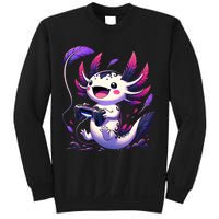 Cute Axolotl Playing Console Video Games Axolotl Gaming Sweatshirt