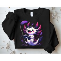 Cute Axolotl Playing Console Video Games Axolotl Gaming Sweatshirt