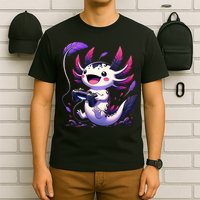 Cute Axolotl Playing Console Video Games Axolotl Gaming T-Shirt
