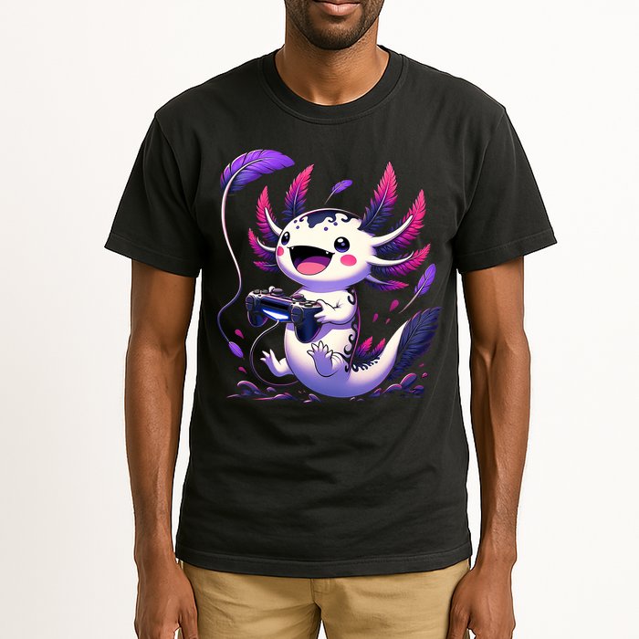 Cute Axolotl Playing Console Video Games Axolotl Gaming Tall T-Shirt