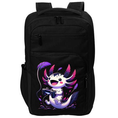 Cute Axolotl Playing Console Video Games Axolotl Gaming Impact Tech Backpack