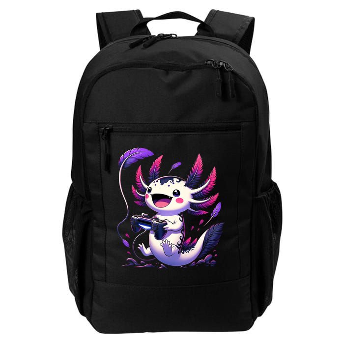 Cute Axolotl Playing Console Video Games Axolotl Gaming Backpack
