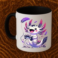 Cute Axolotl Playing Console Video Games Axolotl Gaming Mug