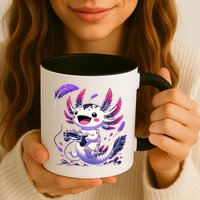 Cute Axolotl Playing Console Video Games Axolotl Gaming Mug