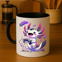 Cute Axolotl Playing Console Video Games Axolotl Gaming Mug