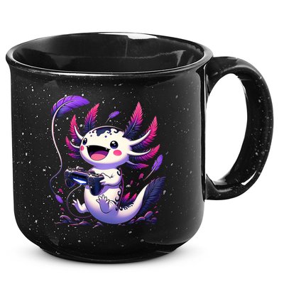 Cute Axolotl Playing Console Video Games Axolotl Gaming 15oz Campfire Ceramic Mug