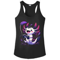 Cute Axolotl Playing Console Video Games Axolotl Gaming Ladies PosiCharge Competitor Racerback Tank