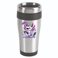 Cute Axolotl Playing Console Video Games Axolotl Gaming 16oz Travel Tumbler