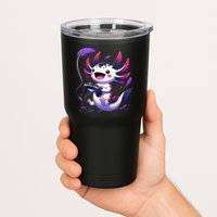 Cute Axolotl Playing Console Video Games Axolotl Gaming Tumbler