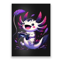 Cute Axolotl Playing Console Video Games Axolotl Gaming Poster