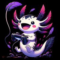 Cute Axolotl Playing Console Video Games Axolotl Gaming Sustainable Knit Beanie