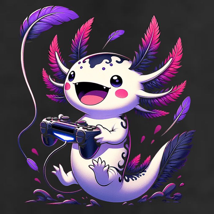 Cute Axolotl Playing Console Video Games Axolotl Gaming 25L Jumbo Tote