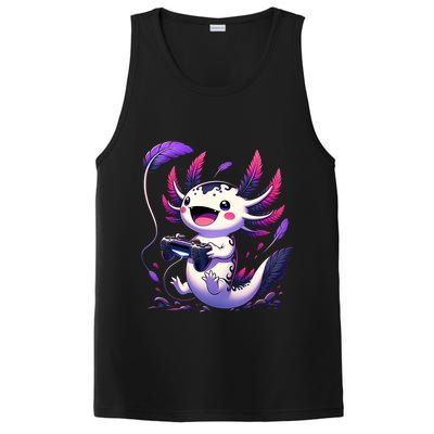 Cute Axolotl Playing Console Video Games Axolotl Gaming PosiCharge Competitor Tank