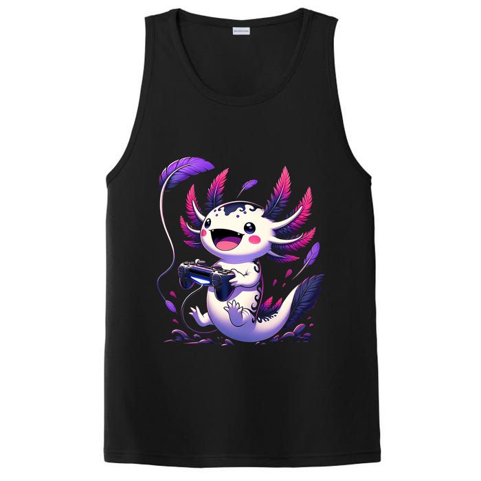 Cute Axolotl Playing Console Video Games Axolotl Gaming PosiCharge Competitor Tank