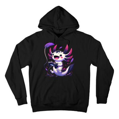 Cute Axolotl Playing Console Video Games Axolotl Gaming Tall Hoodie