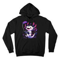 Cute Axolotl Playing Console Video Games Axolotl Gaming Tall Hoodie