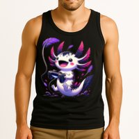 Cute Axolotl Playing Console Video Games Axolotl Gaming Tank Top