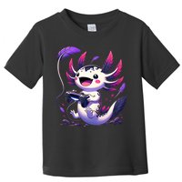 Cute Axolotl Playing Console Video Games Axolotl Gaming Toddler T-Shirt