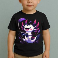 Cute Axolotl Playing Console Video Games Axolotl Gaming Toddler T-Shirt