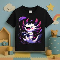 Cute Axolotl Playing Console Video Games Axolotl Gaming Toddler T-Shirt