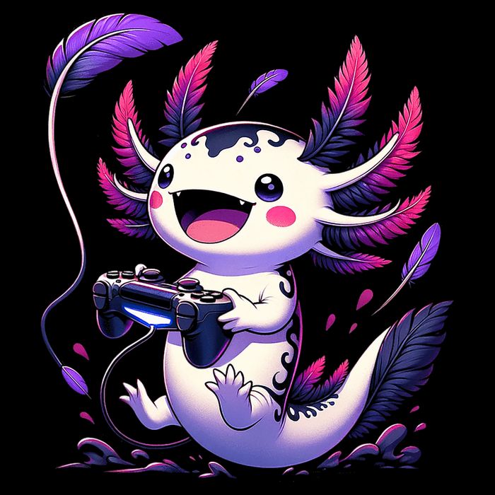 Cute Axolotl Playing Console Video Games Axolotl Gaming Toddler T-Shirt