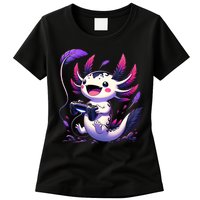 Cute Axolotl Playing Console Video Games Axolotl Gaming Womens T-Shirt
