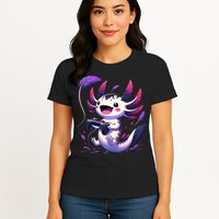 Cute Axolotl Playing Console Video Games Axolotl Gaming Womens T-Shirt