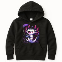 Cute Axolotl Playing Console Video Games Axolotl Gaming Kids Hoodie