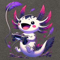 Cute Axolotl Playing Console Video Games Axolotl Gaming Cotton Canvas Backpack