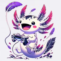 Cute Axolotl Playing Console Video Games Axolotl Gaming Garment-Dyed Sweatshirt