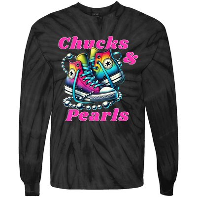 Chucks And Pearls Tie-Dye Long Sleeve Shirt