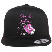 Chucks And Pearls 2024 Kamala Harris For President 47th Flat Bill Trucker Hat