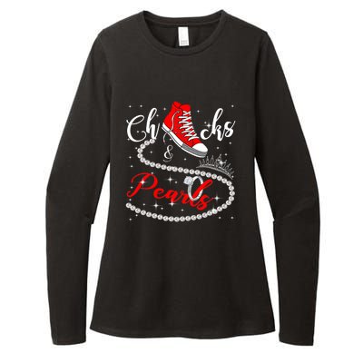 Chucks And Pearls 2024 Kamala Harris 2024 Vote President 47 Womens CVC Long Sleeve Shirt